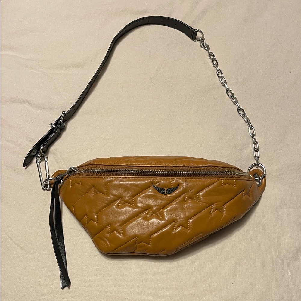 Zadig & Voltaire Tan Quilted Crossbody Bag